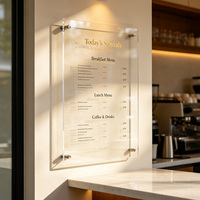 Panneau acrylique transparent, cristallin, durable et résistant aux rayures, panneau mural en acrylique transparent pour affiches de menu de restaurant