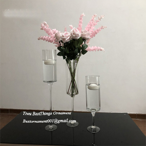 Long Stemmed <strong>Hurricane</strong> Floating <strong>Candle</strong> Glass Holder for Wedding Centerpieces - Product Image 2