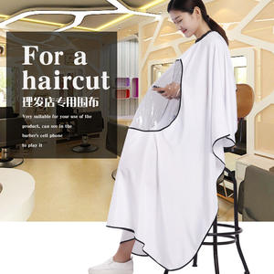 Accepter Logo personnalisé Cape de coiffure pour adultes avec fenêtre de visualisation transparente Capes de coupe de cheveux de salon de coiffure imperméables Tabliers de robe - Product Image 4