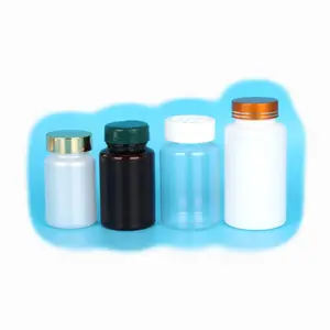 80 100 120 150 175 225 275 ml IN bottiglie di plastica a bocca larga nera per pillole di medicina solida
