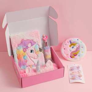 Girlish Cute Rainbow Unicorn Stationery Set Wholesale School Supplies Kit <b>for</b> Kids Ballpen Notebook Box <b>Gift</b> <b>for</b> Students - Product Image 4