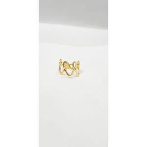 Gold Abstract Wavy <b>Ring</b> - Squiggle Wire <b>Statement</b> <b>Ring</b> - Modern Minimalist Zig Zag Band - Product Image 6
