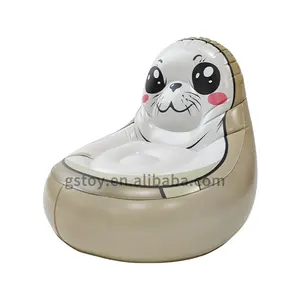 Customized Living Room Cartoon Animal Seal Kids Air Chair PVC Lazy Bag Couch Baby Inflatable Sofa