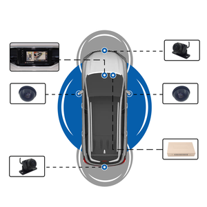 Universal 3D <span class=keywords><strong>360</strong></span> grados panorámica vista de pájaro sistema 4 vías DVR grabadora alrededor vista sistema coche Cámara - Product Image 5