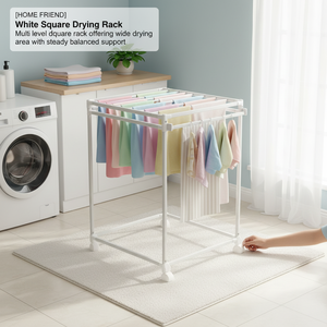 [HOME FRIEND] White Square Drying <b>Rack</b> Multi level square drying <b>rack</b> offering wide drying area with steady balanced support - Product Image 3