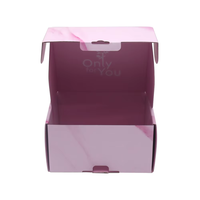 Boîte d'expédition pliante en carton ondulé rose personnalisée, boîte d'emballage cadeau avec logo personnalisé, boîte en papier
