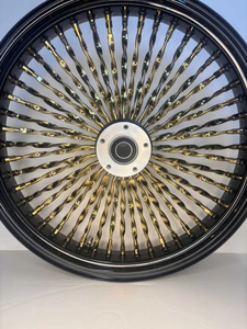 Juego de Ruedas de Motocicleta con Radios Cromados, Acabado Dorado, Llantas Delanteras y Traseras para Harley Touring Retrofit - Product Image 1
