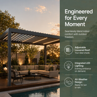 Système de pare-soleil motorisé intelligent en aluminium avec capteur, pour gazebo, couverture de piscine automatique, protection contre la pluie pour balcon, respectueux de l'environnement