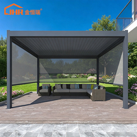 Système de toit à lames motorisées en aluminium, directement de l'usine, pour hôtels commerciaux, complexes hôteliers, terrasses et villas modernes