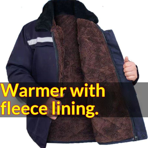 Chaqueta <span class=keywords><strong>de</strong></span> Invierno para Hombre, Acolchada <span class=keywords><strong>de</strong></span> Algodón, con Terciopelo, Tira Reflectante, Cálida, Visión Nocturna, para Protección Laboral, Almacenamiento en Frío, Soldadura Eléctrica - Product Image 2