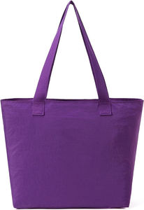 Sac à provisions à bandoulière en toile de coton recyclé <span class=keywords><strong>fuchsia</strong></span> de luxe avec fermeture à glissière logo brodé personnalisé poche intérieure de luxe - Product Image 6