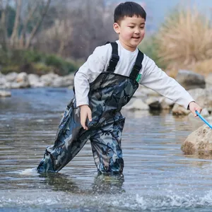 Breathable Fishing Waders Waterproof Youth Wader Boots Light Weight Chest Children Waders For Kids