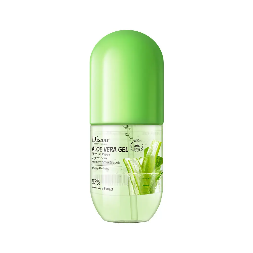 280ML etichetta personalizzata cura della pelle idratante dopo il sole leggermente sbiadisce segni di acne capsule idratanti per il viso gel di aloe vera