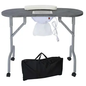 Nieuwe Folding Manicure Tafel Met Zwarte Tas Hout Kleur Manicure Bureau Voor Nail Spa Goedkope Nail Massage Tafel