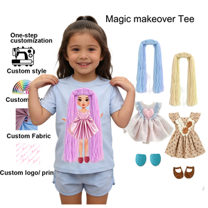 T-Shirt Magica Personalizzabile per Bambini con Outfit per Bambole Rimovibili, Maglietta Magica con Bambola delle Fiabe - Product Image 1