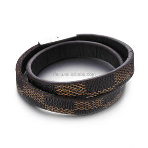 Real U gioielli gioielli personalizzati all'ingrosso bracciale in pelle incidibile in oro di lusso accessori da uomo braccialetto <span class=keywords><strong>2022</strong></span> - Product Image 2