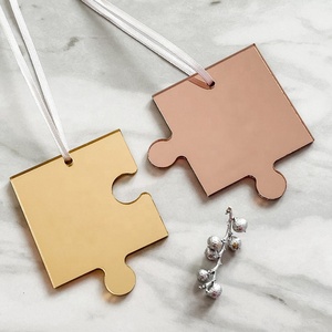 Mr &amp; Mrs Wedding <strong>Baubles</strong> Jigsaw Piece Tree Decorations <strong>Engagement</strong> Couple Gifts 1st Christmas Married Ornaments - Product Image 4