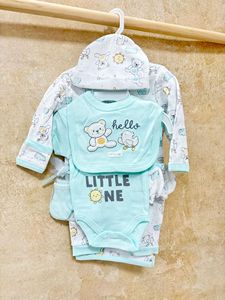 Ensemble de vêtements pour nouveau-né unisexe 7 pièces avec imprimé animal, tout en coton, accessoires pour bébé - Product Image 4