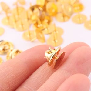 卸売 ゴールド ブラス バタフライ クラッチピン バック（爪付き） ラペルバッジ用 - Product Image 3