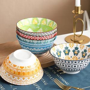 Services de table en céramique au design original, grands bols réutilisables pour salade, riz et soupe - Product Image 4