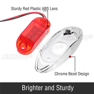 4 pièces Feux de gabarit latéraux étanches à 6 LED, feux de signalisation 24V pour voiture, camion, remorque, bateau - Product Image 4