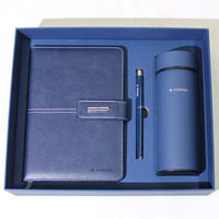 Ensemble cadeau d'entreprise personnalisé en cuir PU, carnet A5, stylo, vente en gros, promotionnel, luxe, gobelets en acier inoxydable