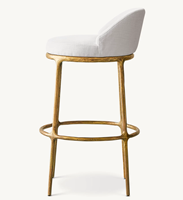 Chaise de bar pivotante en métal forgé à la main, style vintage américain unique, avec assise rembourrée, pour salle à manger et cuisine