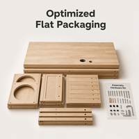 Bureau d'ordinateur intégré en bois massif - Durable, multifonctionnel, écologique et facile à assembler