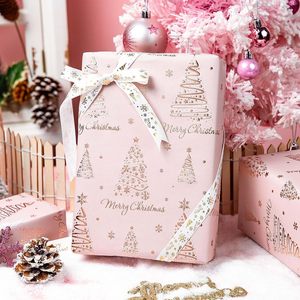 Pink Christmas Wrapping Paper 17 In X 32.8 Ft Single Side Recyclable Gift Craft Holiday Use - Product Image 2