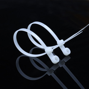 Bridas de nailon Chcc 3x200mm con orificio redondo y autobloqueo para arneses de cables, blancas y negras - Product Image 2