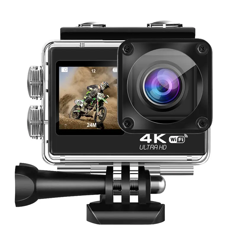 Double Screen Sports Camera OEM Waterproof Best Wifi Video Sport 1080p Action Camera 4k 60FPS