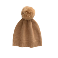 Bonnet en cachemire recyclé de Mongolie intérieure, luxueux et moelleux, en laine mérinos, avec pompon, pour femme, modèle ODM
