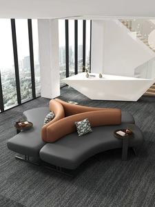 Luce <span class=keywords><strong>di</strong></span> design italiano Hotel <span class=keywords><strong>di</strong></span> lusso Lobby Business negoziazione divano banca Area <span class=keywords><strong>di</strong></span> riposo schienale in pelle Art sofà - Product Image 2