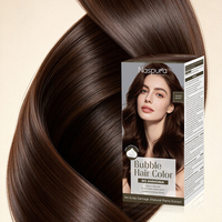 Pewarna Rambut Naspura Bubble Tanpa Amonia Ekstrak Tumbuhan Alami Penutup Uban Pewarna Rambut Rumahan OEM
