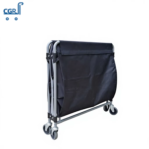 Chariot à linge pliable en X avec sac en toile et roues pivotantes pour l'hôtellerie, le ménage et l'entrepôt - Product Image 5
