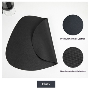Irregular PU Leather Eco-Friendly Customizable Dining <b>Table</b> Mat Anti Slip Anti Scald <b>PC</b> Raised Point Design Hotel Western - Product Image 5