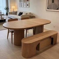 Table à manger moderne multifonctionnelle rétractable en bois pour restaurant et cuisine