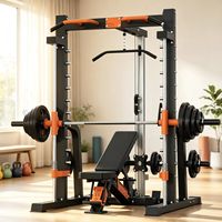 Rack de acero comercial para entrenamiento de cuerpo completo con amortiguación de seguridad, tirador de tríceps, remo y soportes para pesas para gimnasio en casa - Ejercicio completo