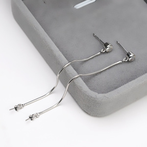 S925 Silver Spoon Earhook Female Long <b>Pearl</b> <b>Earrings</b> Empty Tray for DIY Jewelry Accessories Trendy Semi-Finished <b>Dangle</b> <b>Earrings</b> - Product Image 1