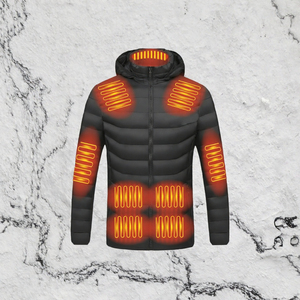 Veste d'hiver chauffante unisexe, 9 zones de chauffe rapide, avec capuche et fermeture éclair, manteau chaud pour l'extérieur - Product Image 3