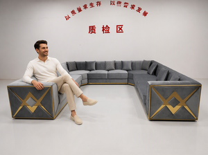 布張りソファ工場カスタム商業プロジェクトソファ卸売業者（UAE、サウジアラビアのホテルロビー＆レセプション向け） - Product Image 4