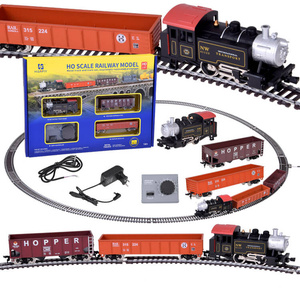 Locomotive à vapeur classique HO échelle 1:87, ensemble <span class=keywords><strong>de</strong></span> <span class=keywords><strong>train</strong></span> <span class=keywords><strong>électrique</strong></span> avec contrôleur et rails pour maquette ferroviaire - Product Image 5