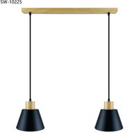 Lámpara Colgante de Madera y Metal Estilo Nórdico Postmoderno para Restaurante, Dormitorio, Sala de Estar, Hotel