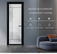 Pintu Partisi Toilet KOMPSTAR Hotel Mewah Berbahan Aluminium Alloy Kaca Buram Tahan Air Desain Rangka Tipis Modern untuk Interior Kamar Tidur