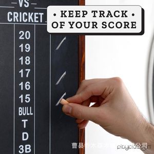Tableau de score de fléchettes Playplatoon avec étagère, jeu de cricket mural en bois, support de fléchettes en bois massif, tableau de score en bois massif - Product Image 5