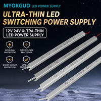 Alimentation LED 60W 24V 2.5A en boîtier aluminium fin, AC 200-240V DC 24V, driver de commutation pour caissons lumineux et enseignes publicitaires, garantie 2 ans