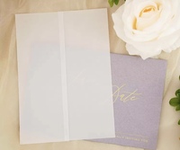 Fabricante Mayorista de Tarjetas de Invitación de Boda con Impresión Perfecta y Relieve, Cubierta Translúcida de Papel Vitela