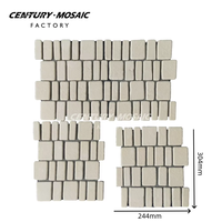 Centurymosaic Carrelage Mosaïque en Pierre Calcaire Blanche Effet Vieilli, Tuile Mosaïque en Pierre Naturelle Beige pour Sol, Mur, Cuisine, Salle de Bain