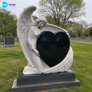 <span class=keywords><strong>Monumento</strong></span> Funerario <span class=keywords><strong>de</strong></span> Ángel Tallado a Mano en Mármol con Lápida <span class=keywords><strong>de</strong></span> Corazón <span class=keywords><strong>de</strong></span> Granito Negro, Estatua Conmemorativa Personalizada, Escultura para Cementerio al Aire Libre - Product Image 5