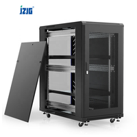 Bon marché, armoire de rack de serveur sur pied 12U 22U avec verrouillage intelligent et ventilateur de refroidissement en stock